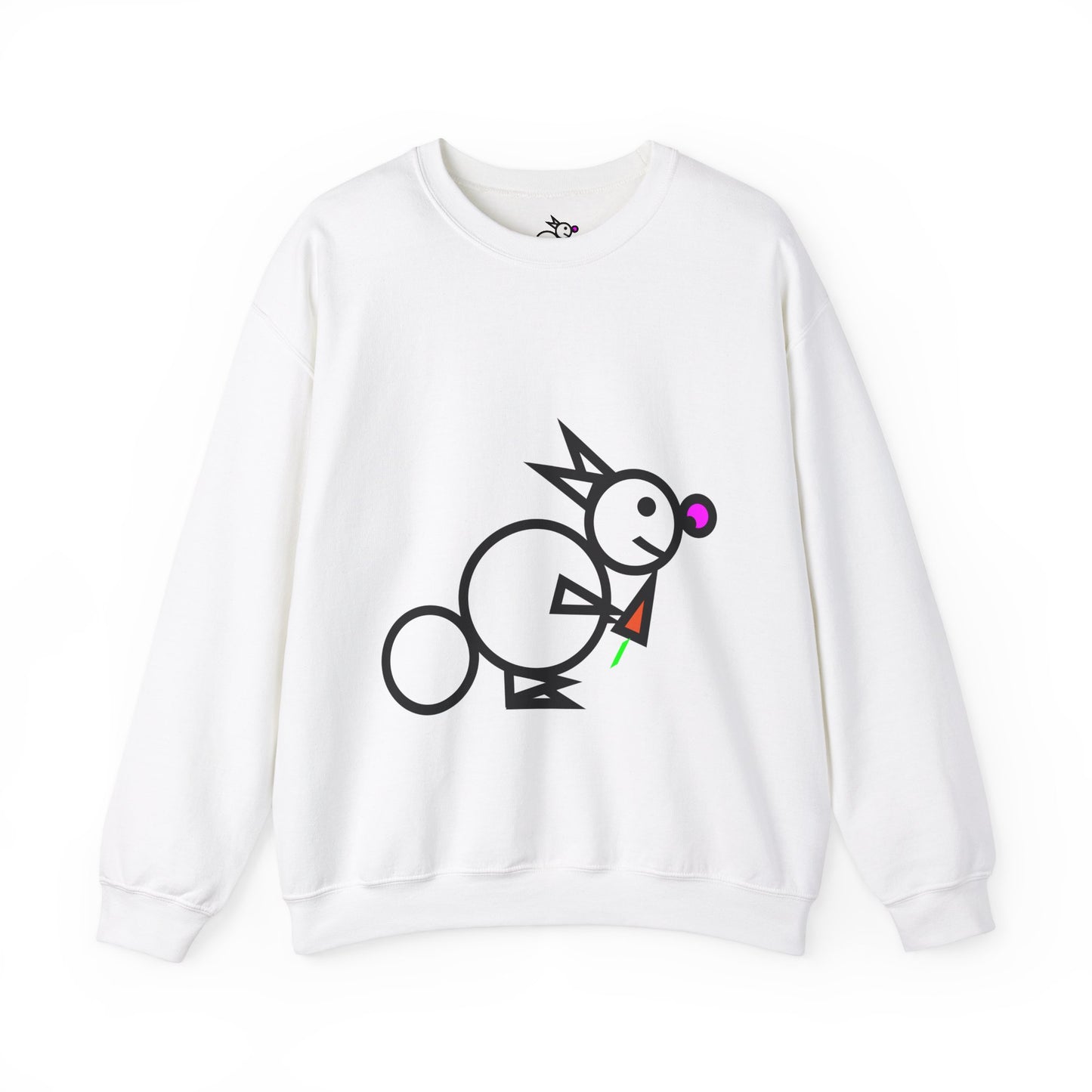 Round Rabbit Cute Animal Illustration Unisex Crewneck Sweatshirt - Perfect for Casual Outings and Gift Giving