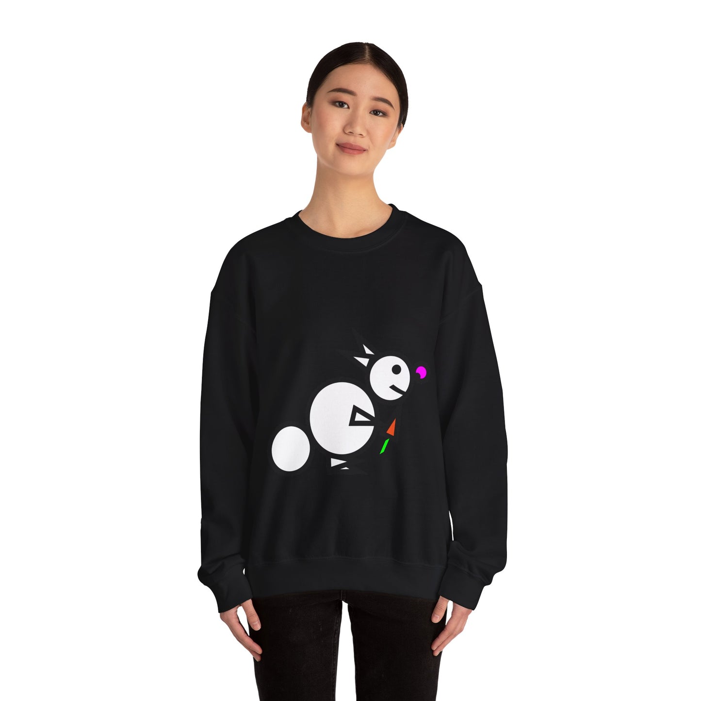 Round Rabbit Cute Animal Illustration Unisex Crewneck Sweatshirt - Perfect for Casual Outings and Gift Giving