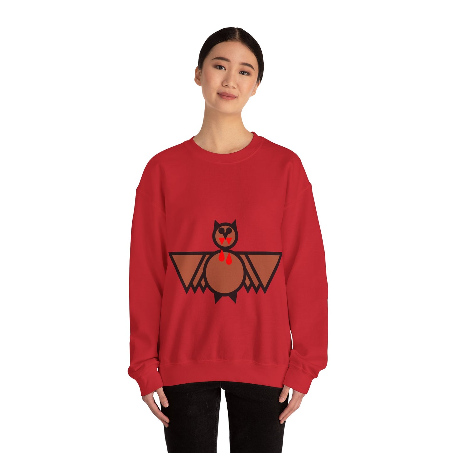 Blood Bat Cute Animal Illustration Unisex Crewneck Sweatshirt - Perfect for Casual Outings and Gift Giving