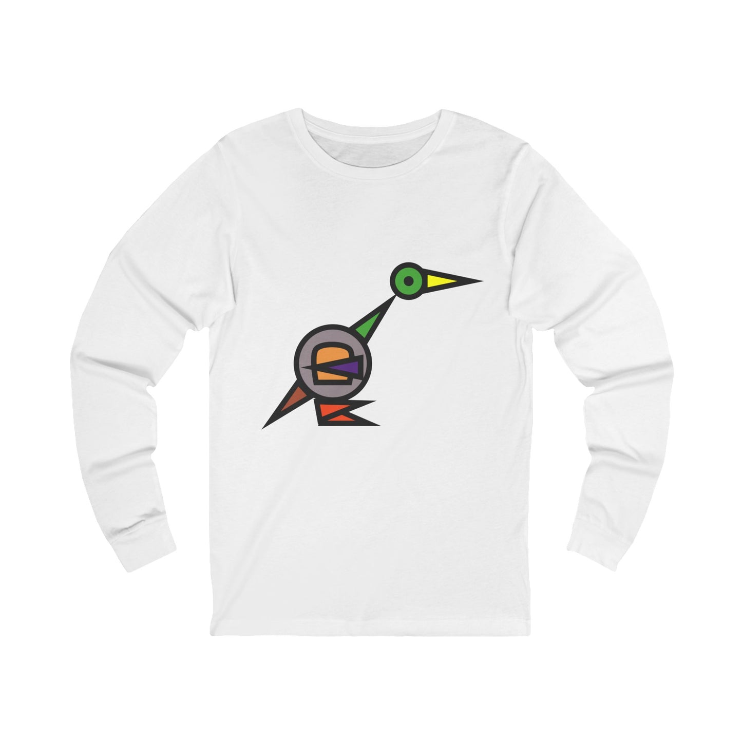 Bread Bird Rainbow Duck Whimsical Duck Graphic Long Sleeve Tee for Fun Celebrations