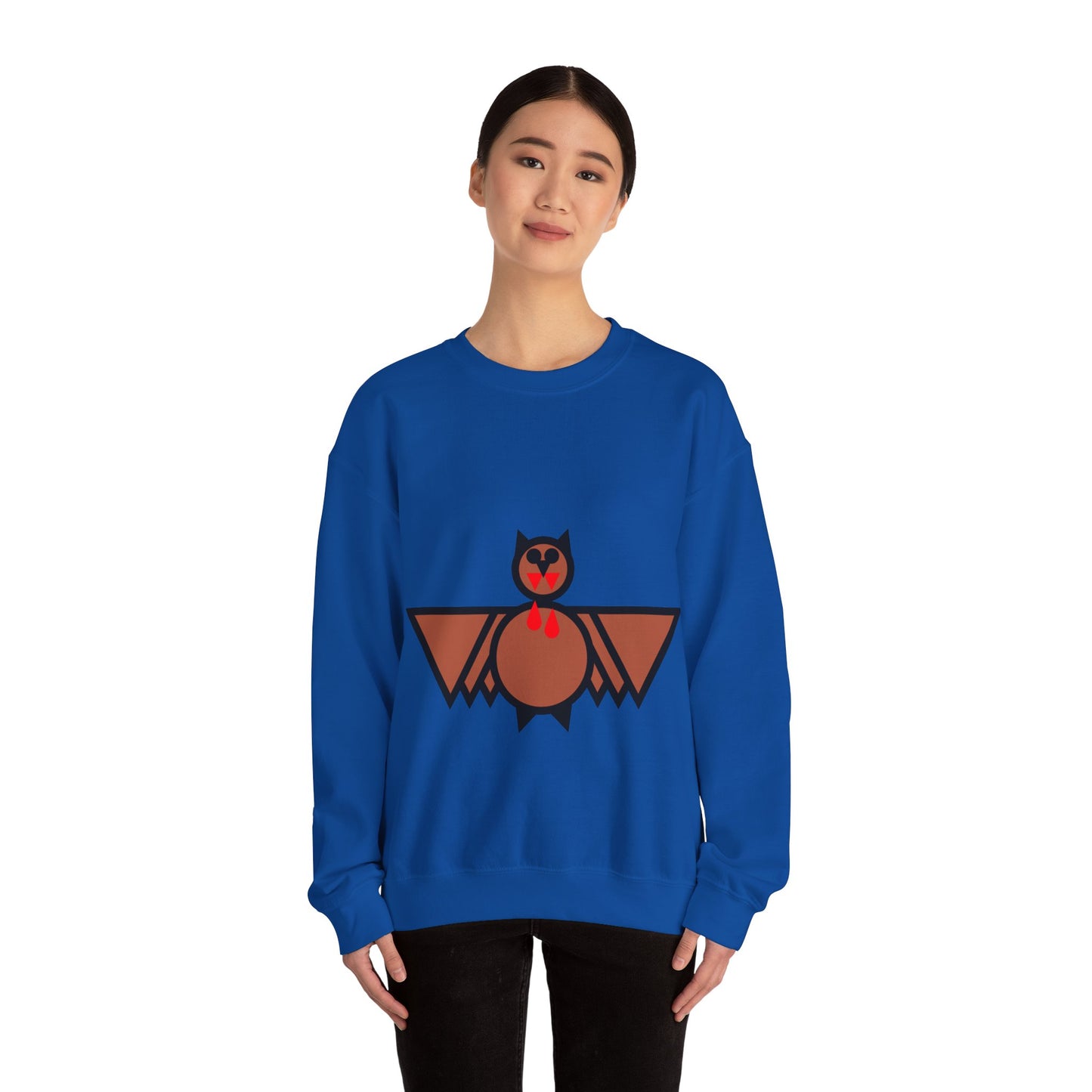 Blood Bat Cute Animal Illustration Unisex Crewneck Sweatshirt - Perfect for Casual Outings and Gift Giving