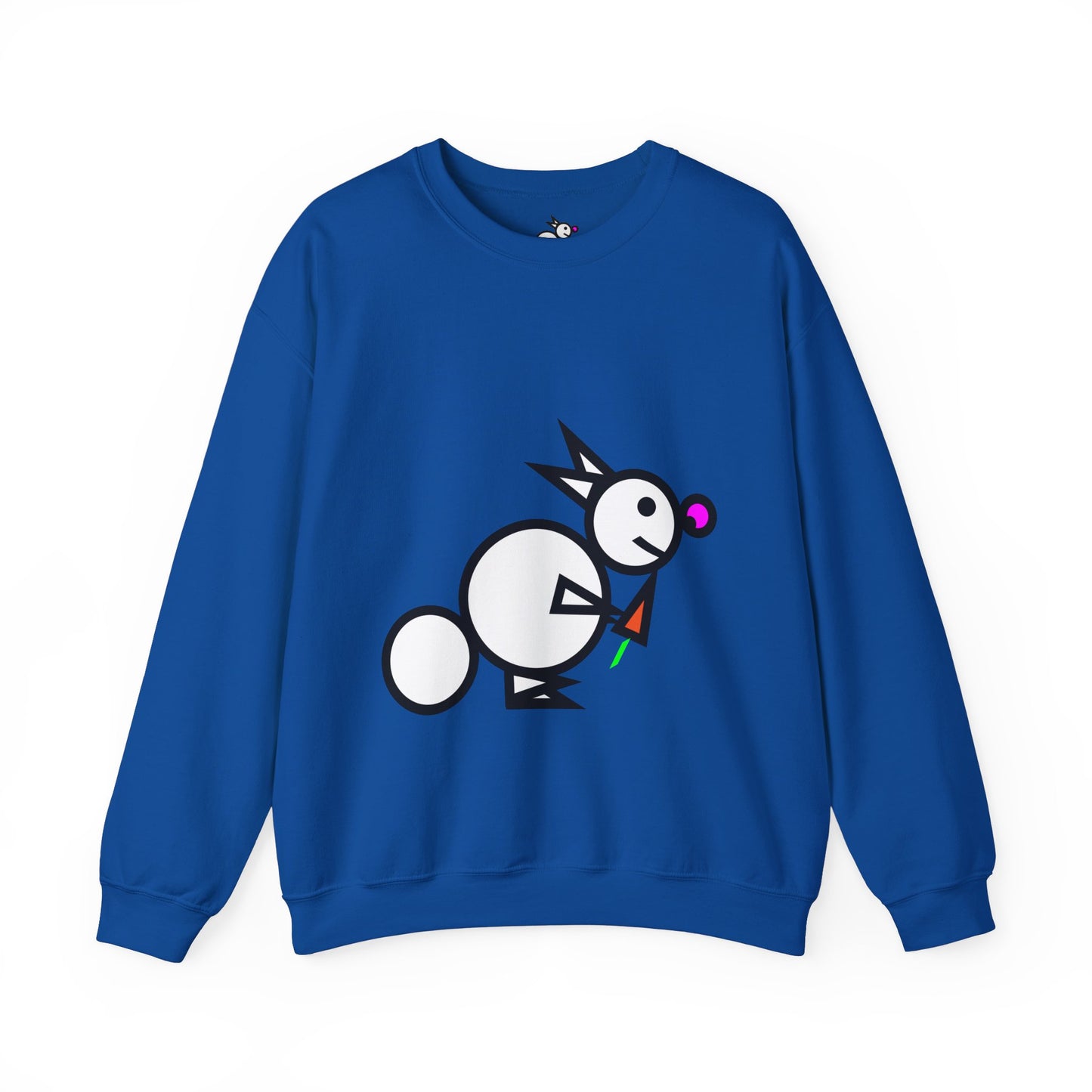 Round Rabbit Cute Animal Illustration Unisex Crewneck Sweatshirt - Perfect for Casual Outings and Gift Giving