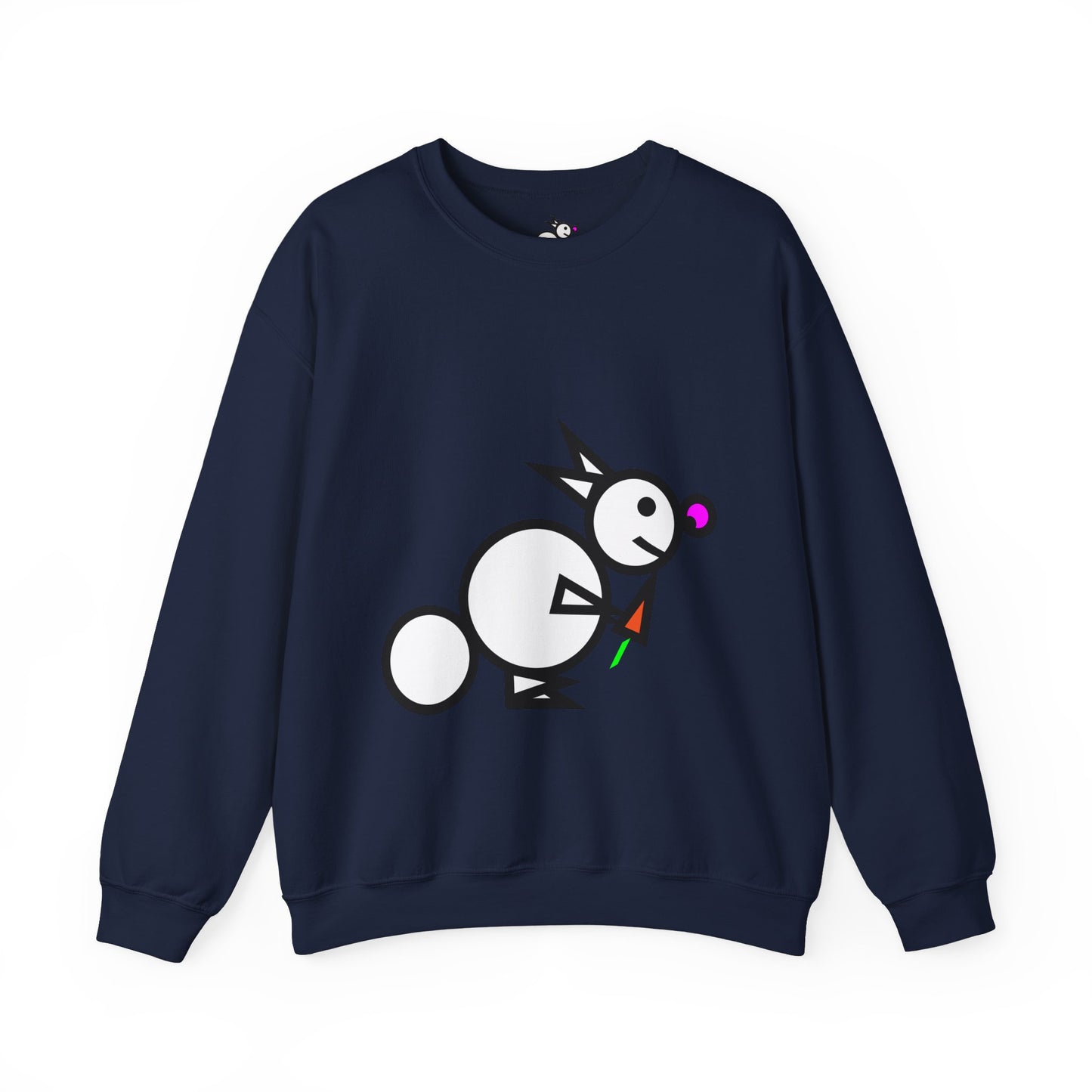 Round Rabbit Cute Animal Illustration Unisex Crewneck Sweatshirt - Perfect for Casual Outings and Gift Giving