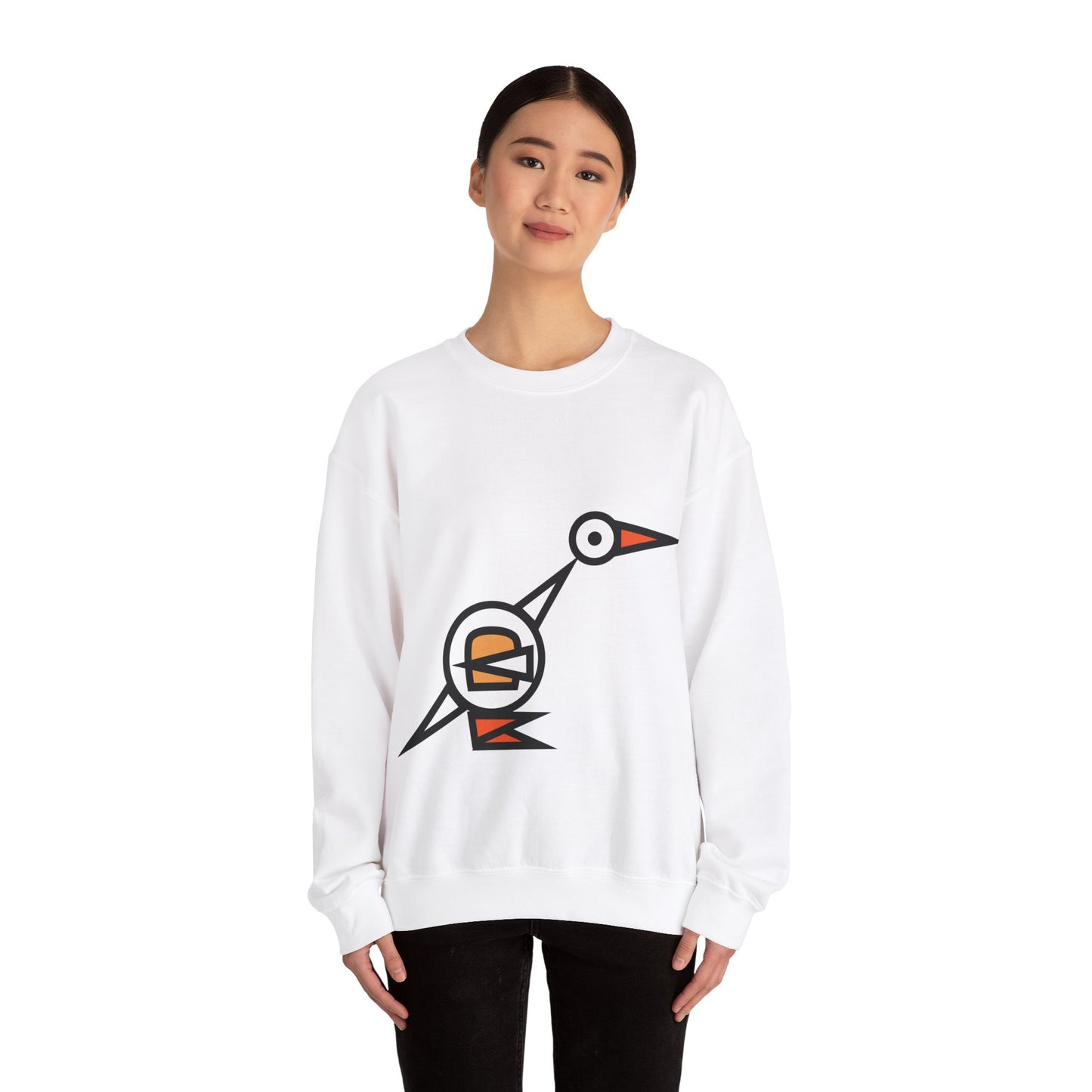 Bread Bird Duck Cute Animal Illustration Unisex Crewneck Sweatshirt - Perfect for Casual Outings and Gift Giving