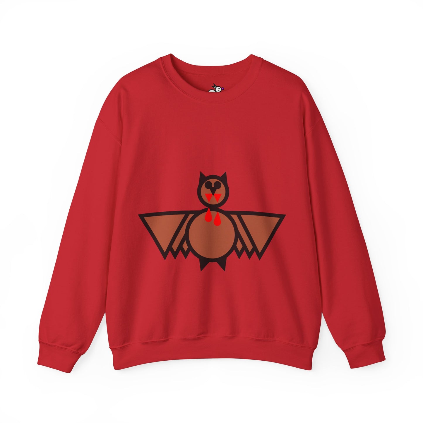 Blood Bat Cute Animal Illustration Unisex Crewneck Sweatshirt - Perfect for Casual Outings and Gift Giving