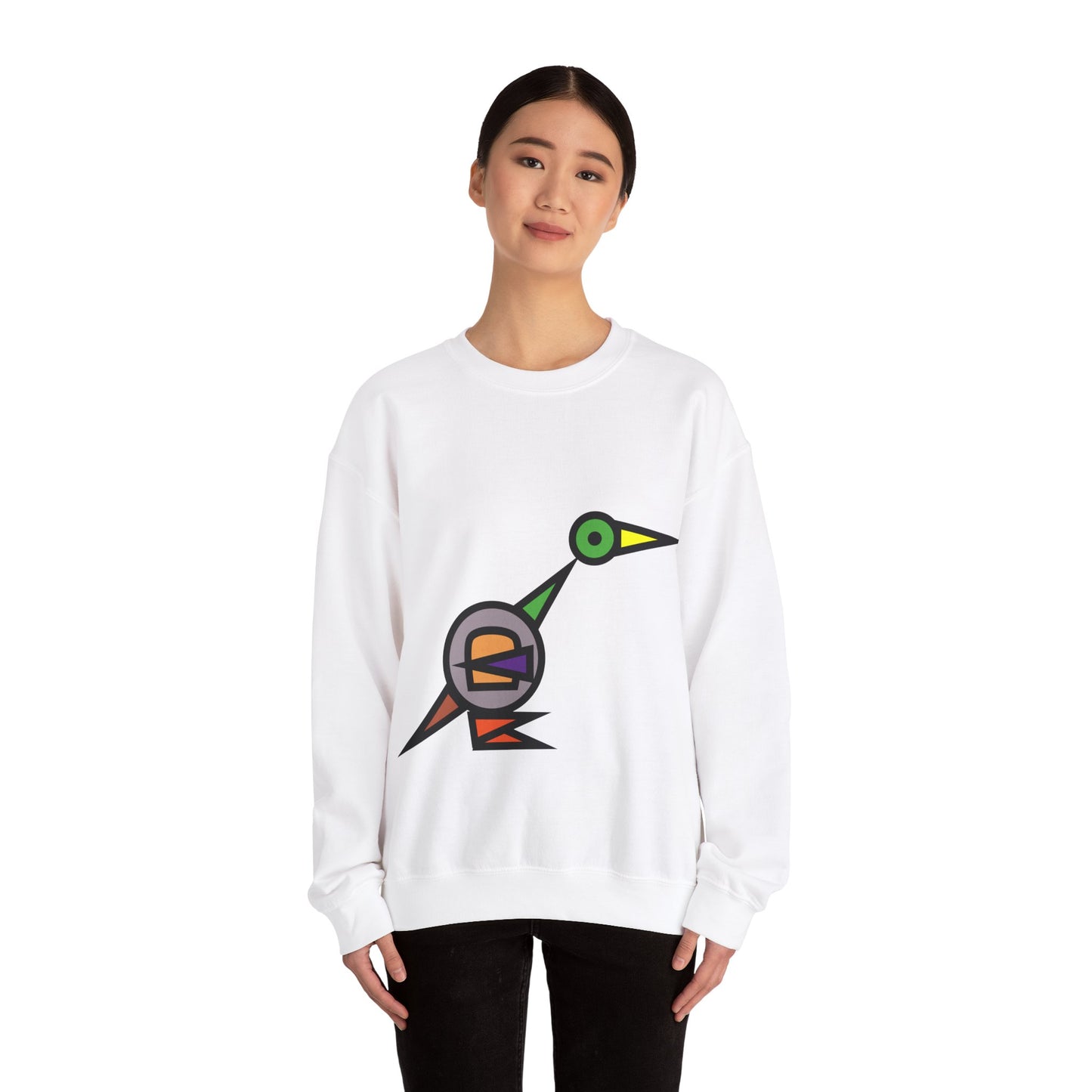 Bread Bird Rainbow Duck Cute Animal Illustration Unisex Crewneck Sweatshirt - Perfect for Casual Outings and Gift Giving