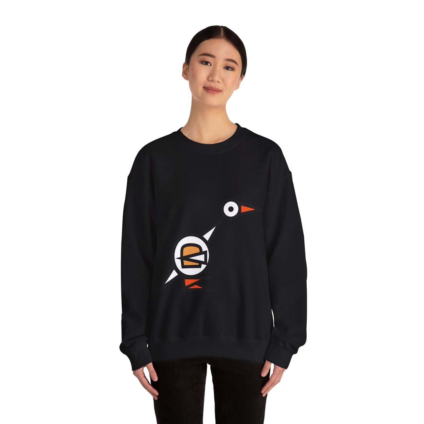 Bread Bird Duck Cute Animal Illustration Unisex Crewneck Sweatshirt - Perfect for Casual Outings and Gift Giving