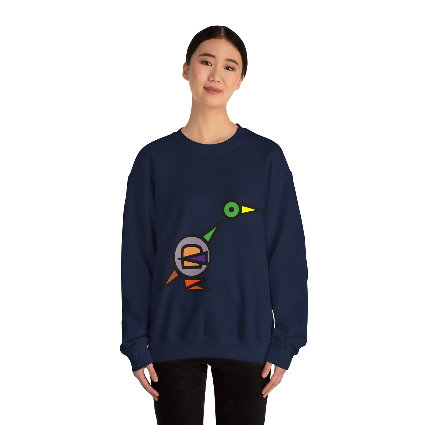 Bread Bird Rainbow Duck Cute Animal Illustration Unisex Crewneck Sweatshirt - Perfect for Casual Outings and Gift Giving