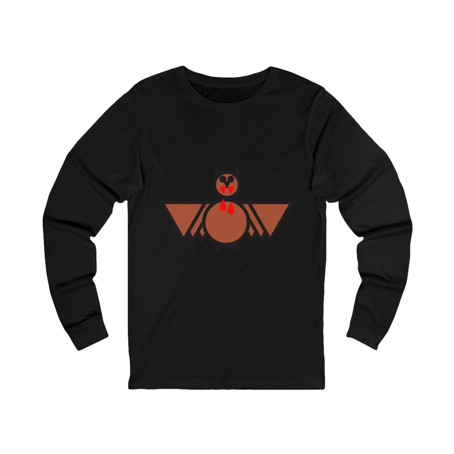 Blood Bat Whimsical Bat Graphic Long Sleeve Tee for Fun Celebrations